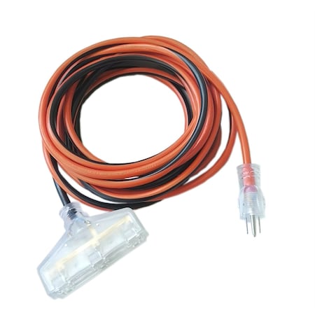 K-Tool International SJTW Extension Cord, 14 AWG, Indoor/Outdoor, 14/3, 3 Outlets, 25 ft KTIXD73342